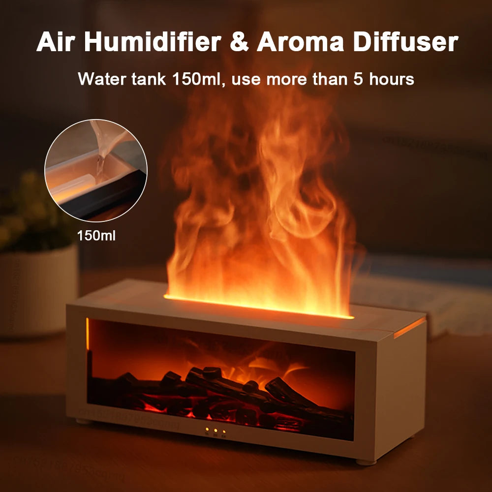 Flame Aroma Diffuser with Remote & LED Light