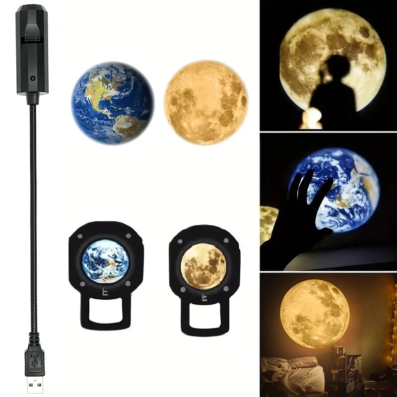 Moon & Earth USB Projector Light