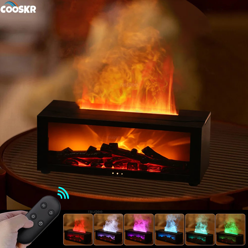 Flame Aroma Diffuser with Remote & LED Light
